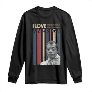 James Baldwin American Patriotic Long Sleeve Shirt I Love America More Than Any Country Retro TS02 Black Print Your Wear