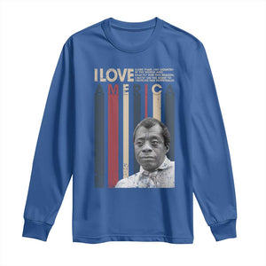James Baldwin American Patriotic Long Sleeve Shirt I Love America More Than Any Country Retro TS02 Royal Blue Print Your Wear
