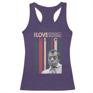 James Baldwin American Patriotic Racerback Tank Top I Love America More Than Any Country Retro TS02 Purple Print Your Wear