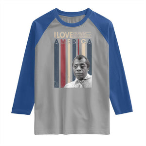 James Baldwin American Patriotic Raglan Shirt I Love America More Than Any Country Retro TS02 Sport Gray Royal Print Your Wear