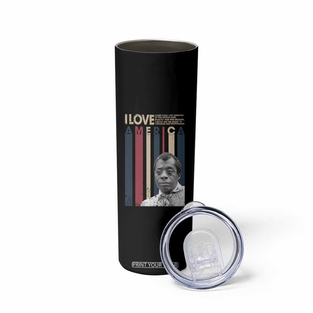 James Baldwin American Patriotic Skinny Tumbler I Love America More Than Any Country Retro TS02 Print Your Wear