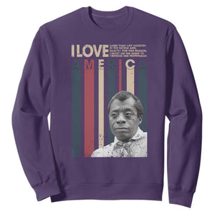 James Baldwin American Patriotic Sweatshirt I Love America More Than Any Country Retro TS02 Purple Print Your Wear