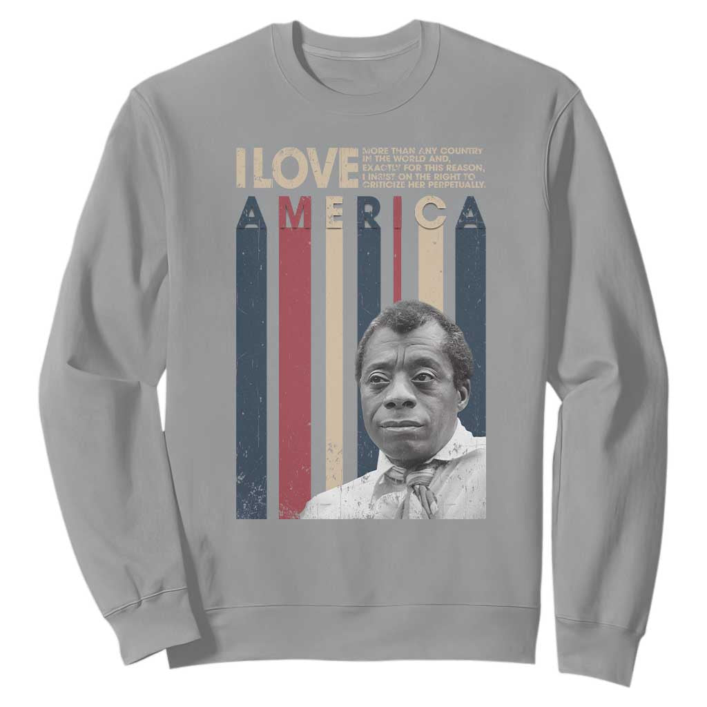 James Baldwin American Patriotic Sweatshirt I Love America More Than Any Country Retro TS02 Sport Gray Print Your Wear