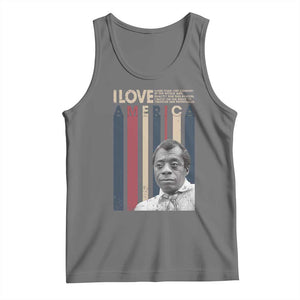 James Baldwin American Patriotic Tank Top I Love America More Than Any Country Retro TS02 Black Heather Print Your Wear
