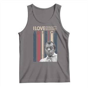 James Baldwin American Patriotic Tank Top I Love America More Than Any Country Retro TS02 Deep Heather Print Your Wear