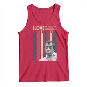 James Baldwin American Patriotic Tank Top I Love America More Than Any Country Retro TS02 Red Print Your Wear