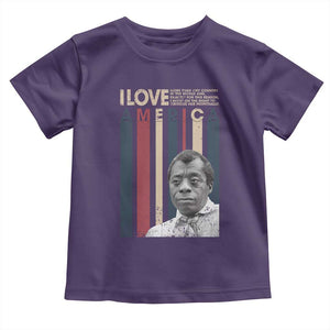 James Baldwin American Patriotic Toddler T Shirt I Love America More Than Any Country Retro TS02 Purple Print Your Wear