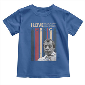 James Baldwin American Patriotic Toddler T Shirt I Love America More Than Any Country Retro TS02 Royal Blue Print Your Wear