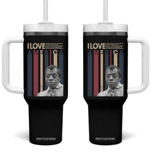 James Baldwin American Patriotic Tumbler With Handle I Love America More Than Any Country Retro TS02 One Size: 40 oz Black Print Your Wear