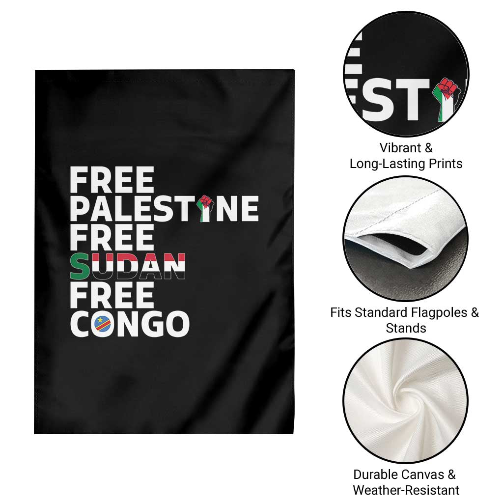 Free Palestine Sudan Congo Garden Flag Human Rights Activist Justice and Solidarity TS02 Print Your Wear
