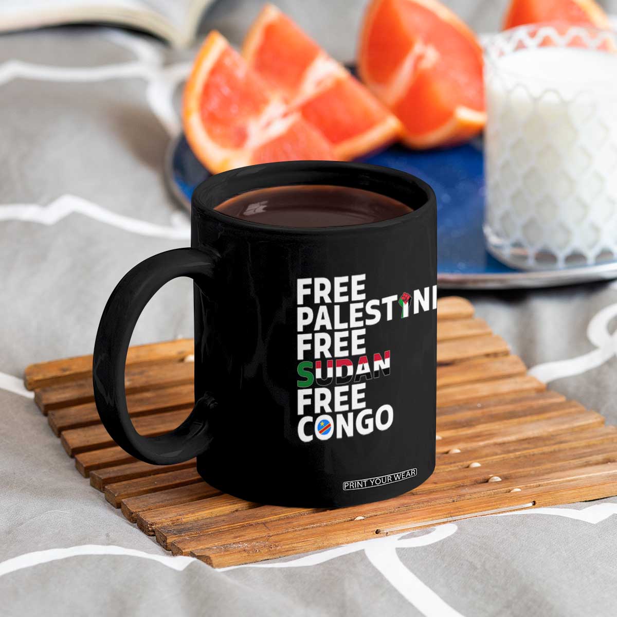 Free Palestine Sudan Congo Coffee Mug Human Rights Activist Justice and Solidarity TS02 Print Your Wear