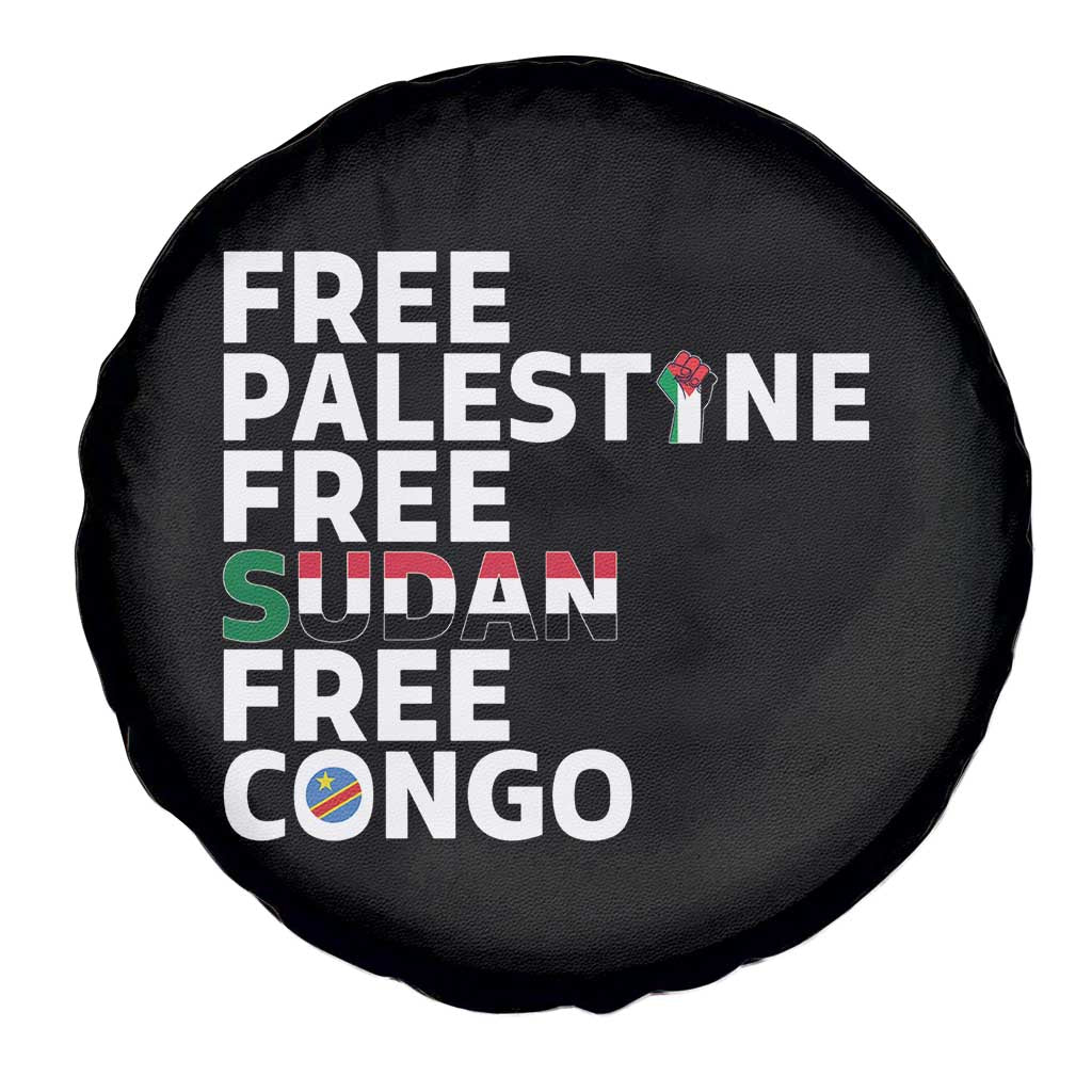 Free Palestine Sudan Congo Spare Tire Cover Human Rights Activist Justice and Solidarity TS02 Print Your Wear
