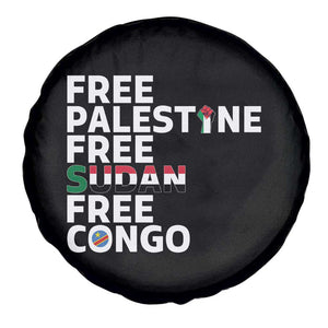 Free Palestine Sudan Congo Spare Tire Cover Human Rights Activist Justice and Solidarity TS02 Print Your Wear