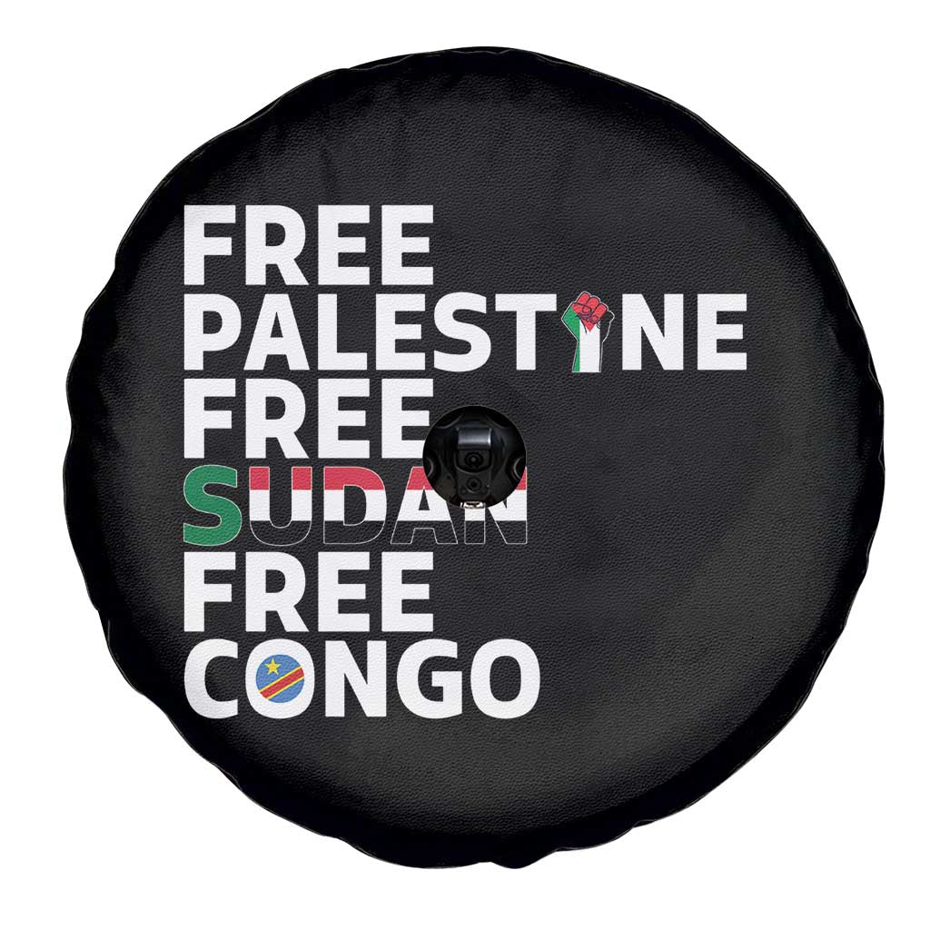 Free Palestine Sudan Congo Spare Tire Cover Human Rights Activist Justice and Solidarity TS02 Print Your Wear