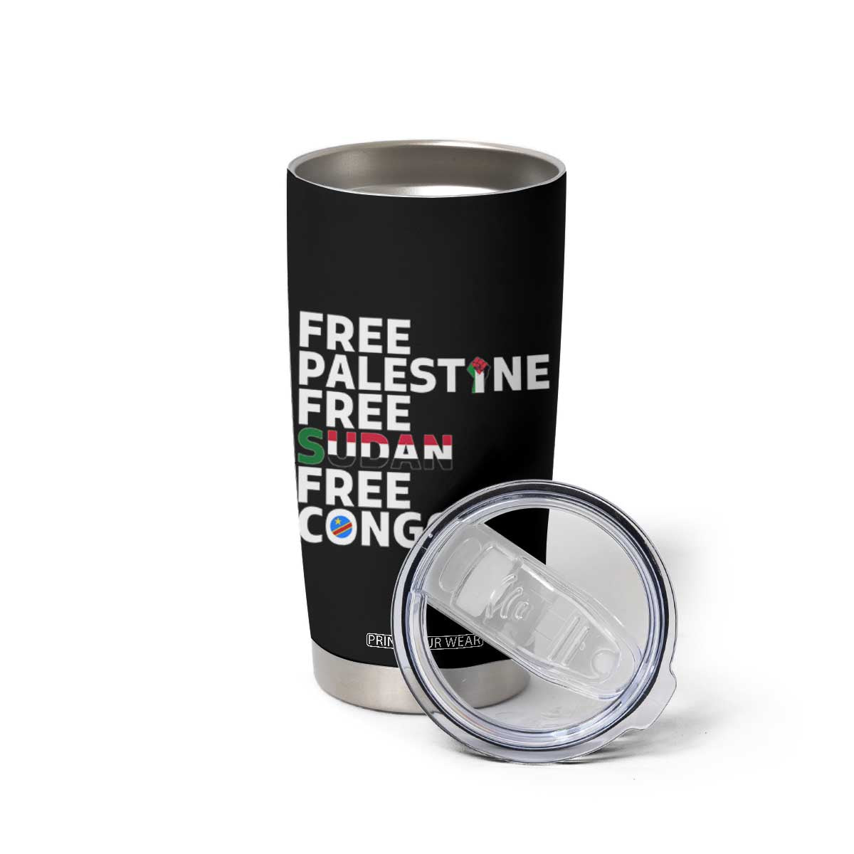 Free Palestine Sudan Congo Tumbler Cup Human Rights Activist Justice and Solidarity TS02 Print Your Wear