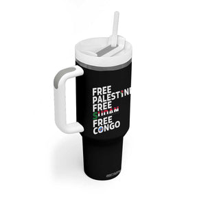 Free Palestine Sudan Congo Tumbler With Handle Human Rights Activist Justice and Solidarity TS02 Print Your Wear