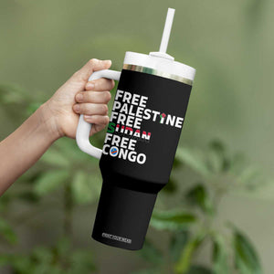 Free Palestine Sudan Congo Tumbler With Handle Human Rights Activist Justice and Solidarity TS02 Print Your Wear