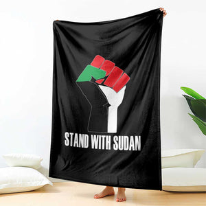 Stand With Sudan Power Fist Throw Blanket Sudan Flag Activist Peace and Protest TS02 Print Your Wear