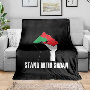 Stand With Sudan Power Fist Throw Blanket Sudan Flag Activist Peace and Protest TS02 Print Your Wear