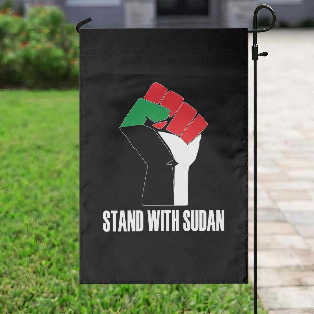 Stand With Sudan Power Fist Garden Flag Sudan Flag Activist Peace and Protest TS02 Print Your Wear