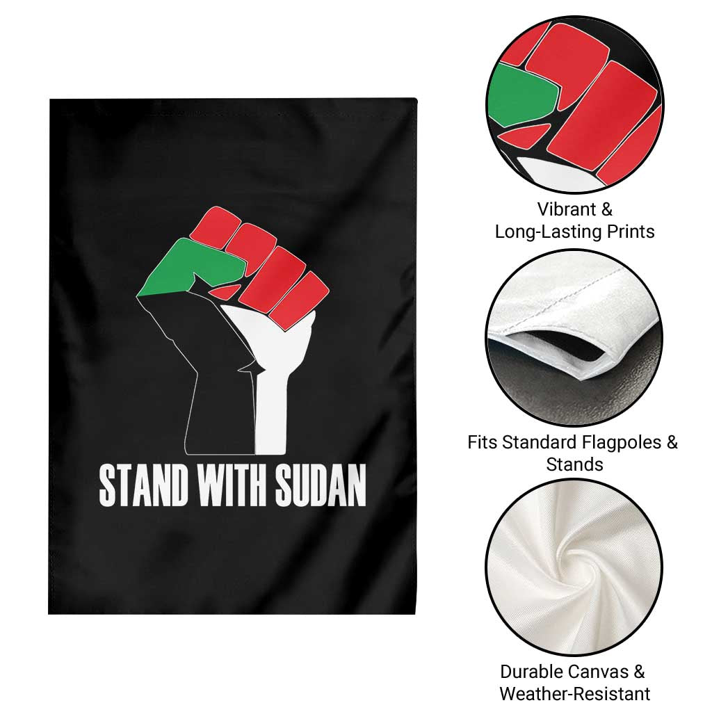 Stand With Sudan Power Fist Garden Flag Sudan Flag Activist Peace and Protest TS02 Print Your Wear