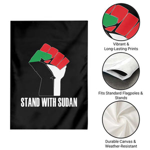 Stand With Sudan Power Fist Garden Flag Sudan Flag Activist Peace and Protest TS02 Print Your Wear