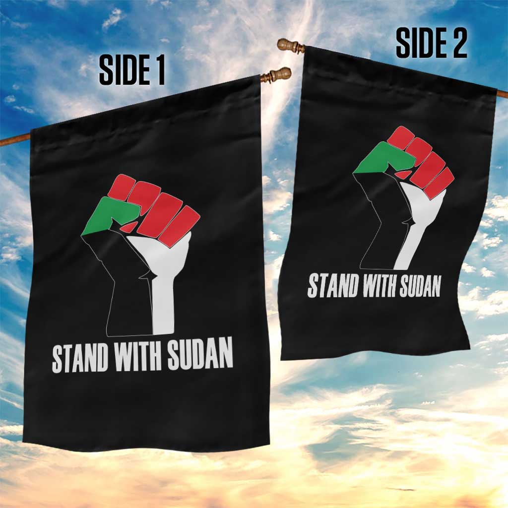 Stand With Sudan Power Fist Garden Flag Sudan Flag Activist Peace and Protest TS02 Print Your Wear