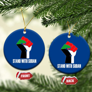 Stand With Sudan Power Fist Ceramic Ornament Sudan Flag Activist Peace and Protest TS02 1pc Blue Print Your Wear