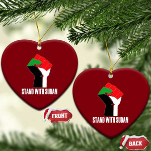 Stand With Sudan Power Fist Ceramic Ornament Sudan Flag Activist Peace and Protest TS02 Print Your Wear