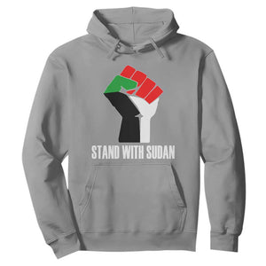 Stand With Sudan Power Fist Hoodie Sudan Flag Activist Peace and Protest TS02 Sport Gray Print Your Wear