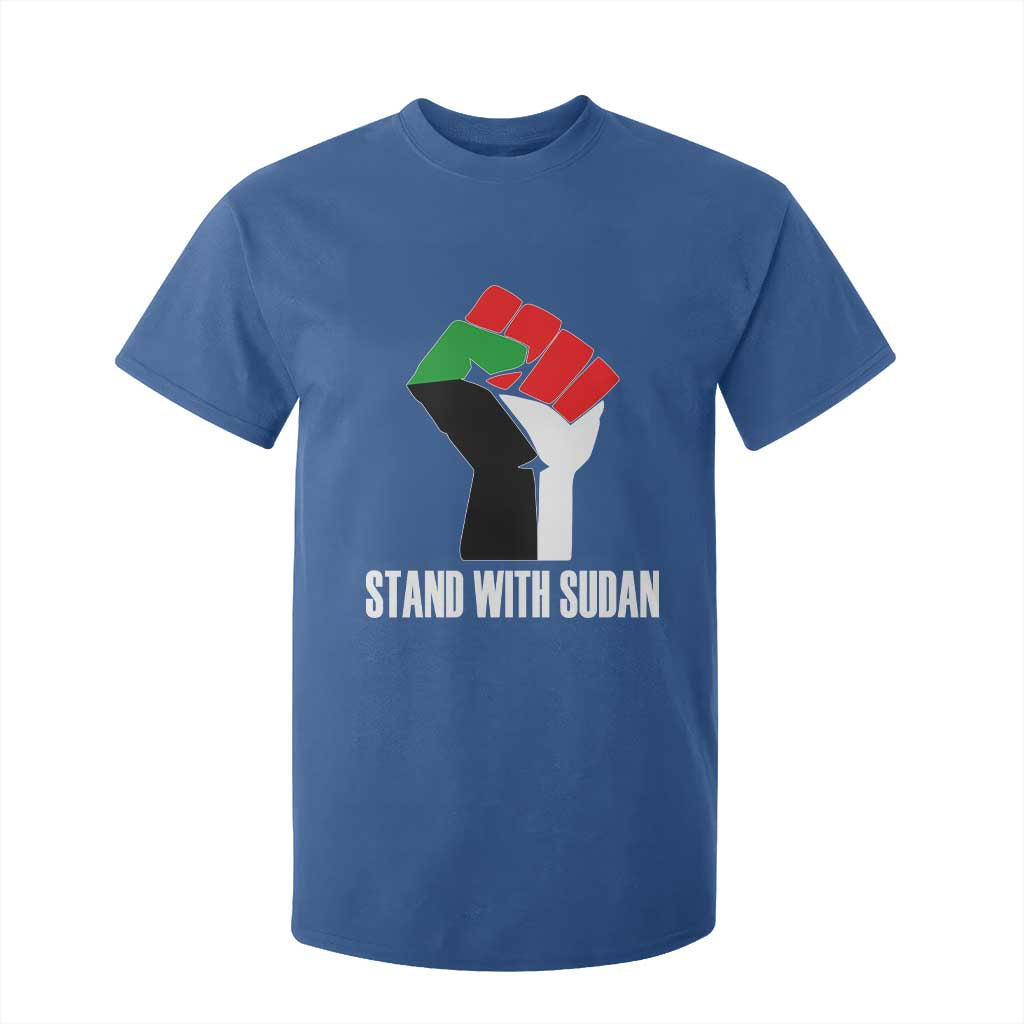 Stand With Sudan Power Fist T Shirt For Kid Sudan Flag Activist Peace and Protest TS02 Royal Blue Print Your Wear