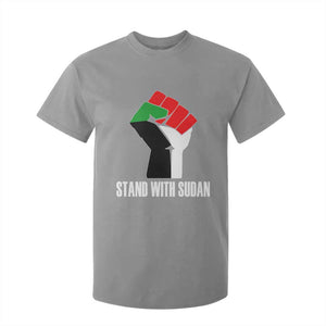 Stand With Sudan Power Fist T Shirt For Kid Sudan Flag Activist Peace and Protest TS02 Sport Gray Print Your Wear