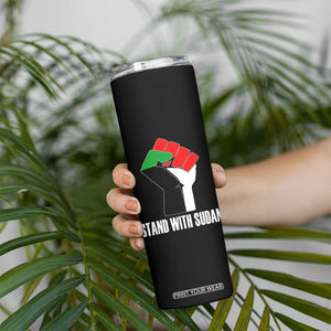 Stand With Sudan Power Fist Skinny Tumbler Sudan Flag Activist Peace and Protest TS02 Print Your Wear