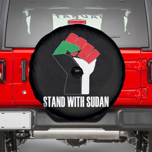 Stand With Sudan Power Fist Spare Tire Cover Sudan Flag Activist Peace and Protest TS02 Black Print Your Wear