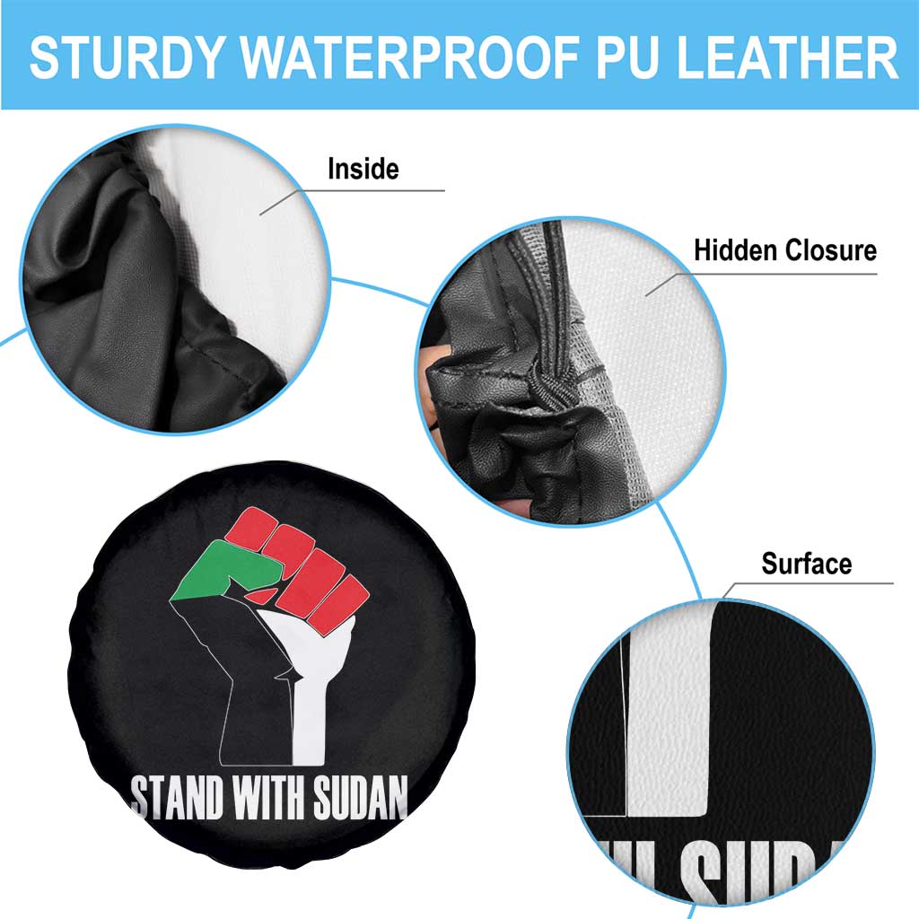 Stand With Sudan Power Fist Spare Tire Cover Sudan Flag Activist Peace and Protest TS02 Print Your Wear