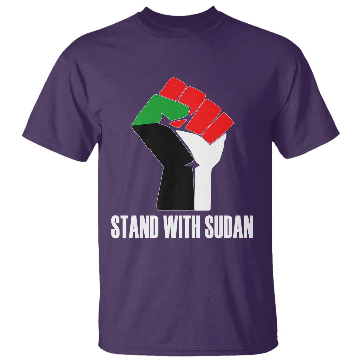 Stand With Sudan Power Fist T Shirt Sudan Flag Activist Peace and Protest TS02 Purple Print Your Wear