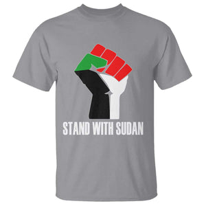 Stand With Sudan Power Fist T Shirt Sudan Flag Activist Peace and Protest TS02 Sport Gray Print Your Wear