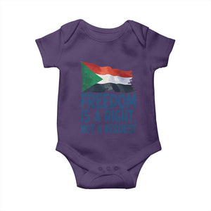 Freedom Is a Right Not a Request Baby Onesie Sudan Flag Human Rights Supporters TS02 Purple Print Your Wear