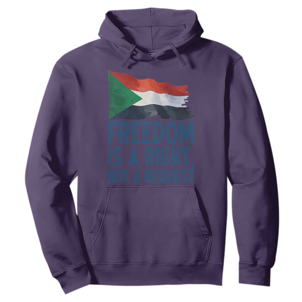 Freedom Is a Right Not a Request Hoodie Sudan Flag Human Rights Supporters TS02 Purple Print Your Wear