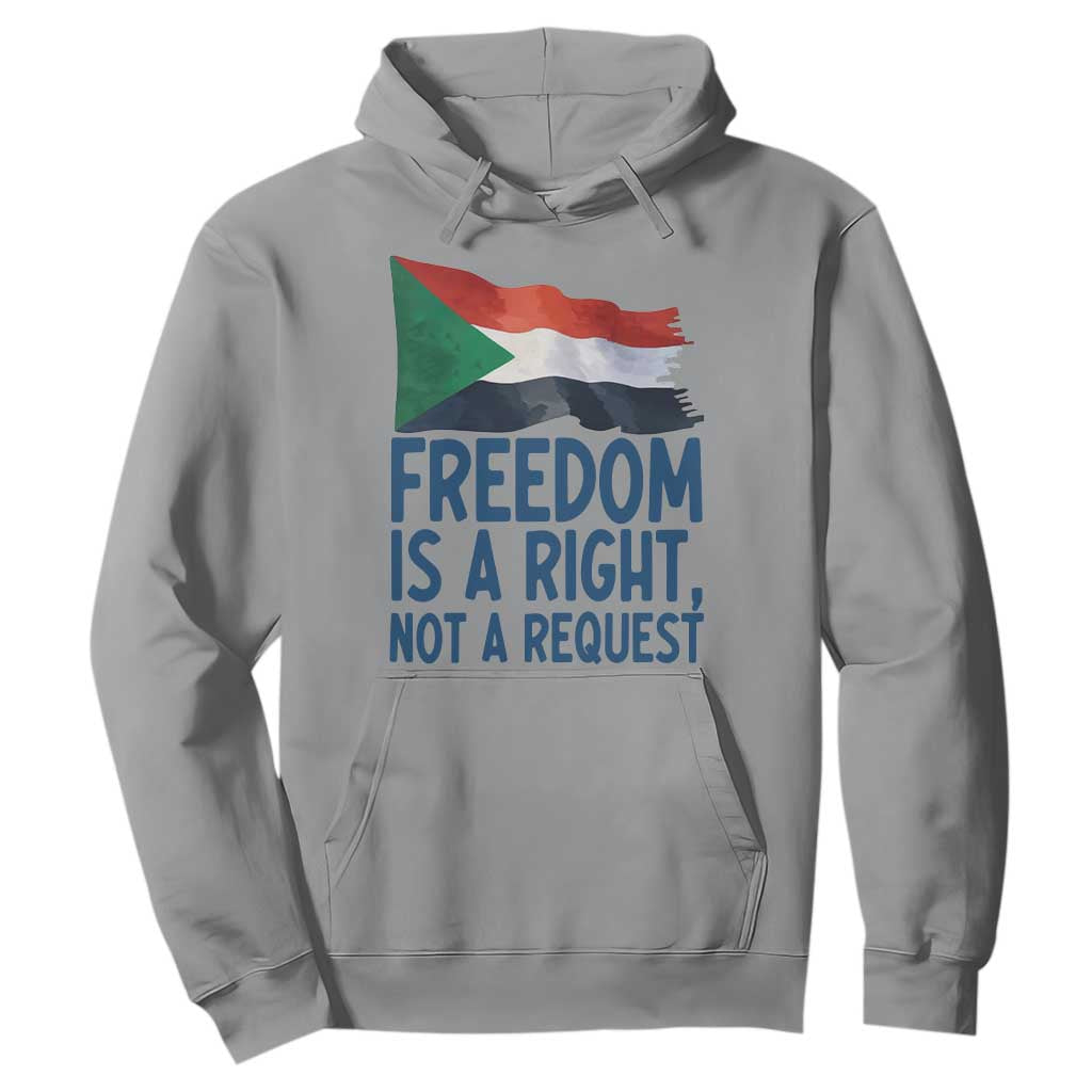 Freedom Is a Right Not a Request Hoodie Sudan Flag Human Rights Supporters TS02 Sport Gray Print Your Wear