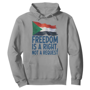 Freedom Is a Right Not a Request Hoodie Sudan Flag Human Rights Supporters TS02 Sport Gray Print Your Wear