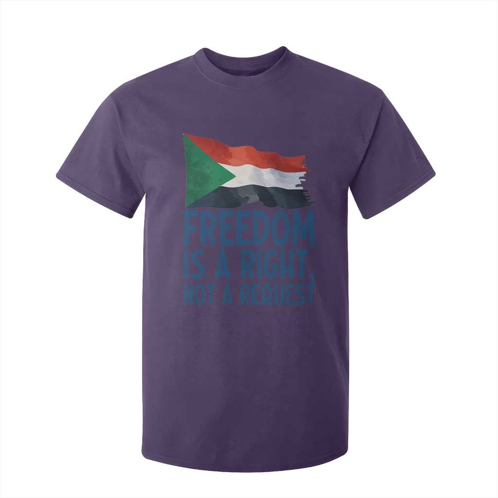 Freedom Is a Right Not a Request T Shirt For Kid Sudan Flag Human Rights Supporters TS02 Purple Print Your Wear