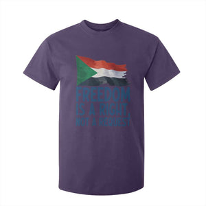 Freedom Is a Right Not a Request T Shirt For Kid Sudan Flag Human Rights Supporters TS02 Purple Print Your Wear