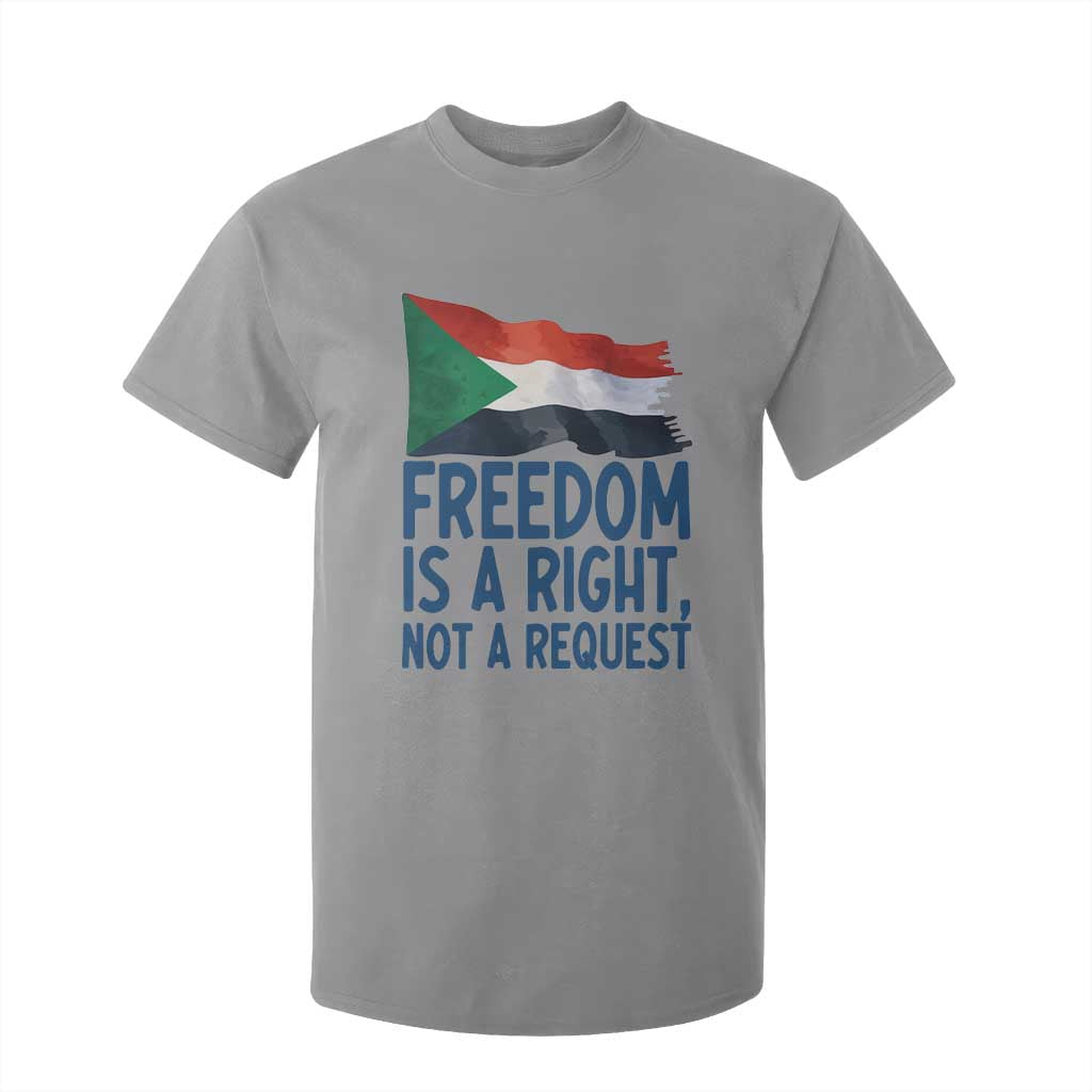 Freedom Is a Right Not a Request T Shirt For Kid Sudan Flag Human Rights Supporters TS02 Sport Gray Print Your Wear