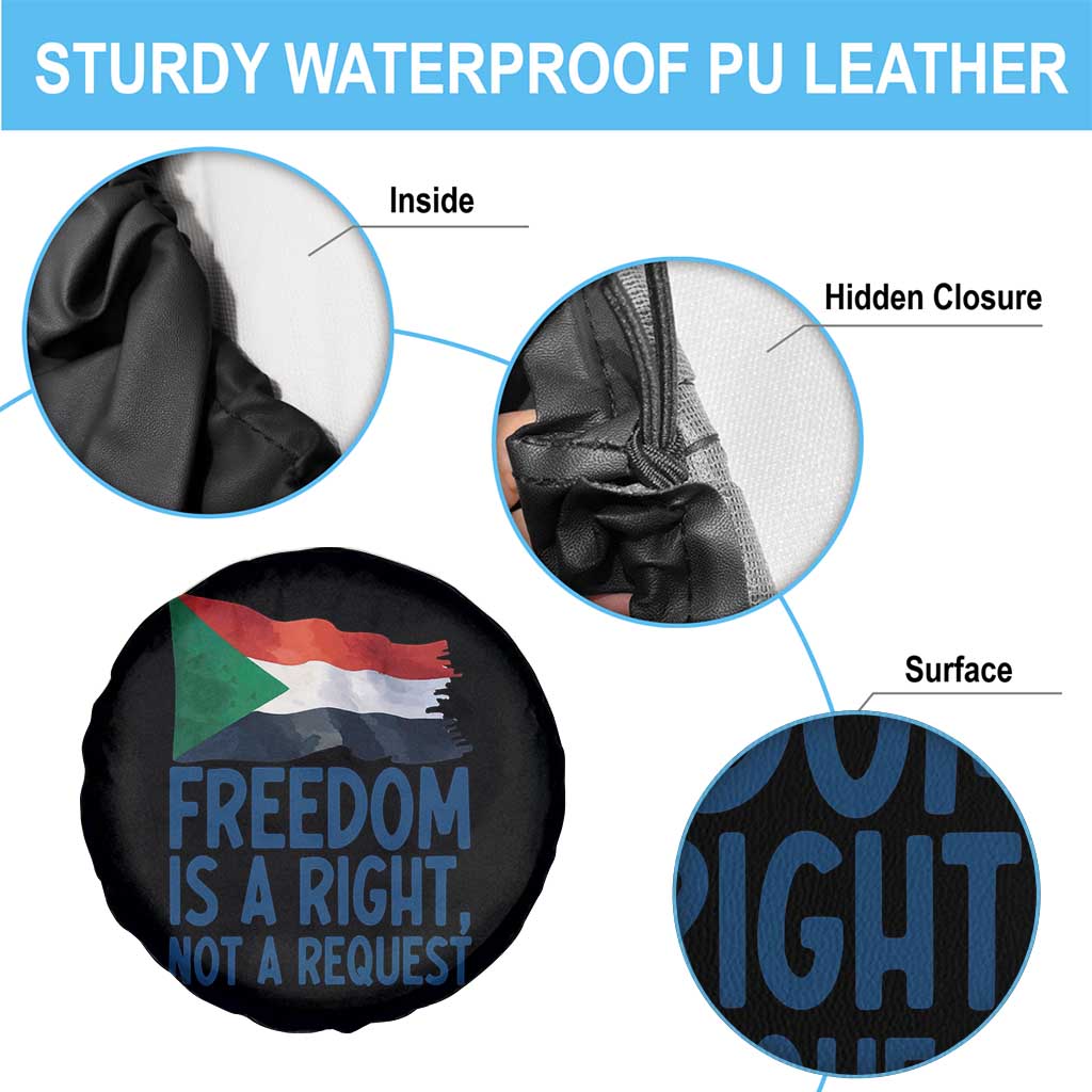 Freedom Is a Right Not a Request Spare Tire Cover Sudan Flag Human Rights Supporters TS02 Print Your Wear