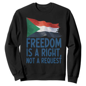 Freedom Is a Right Not a Request Sweatshirt Sudan Flag Human Rights Supporters TS02 Black Print Your Wear