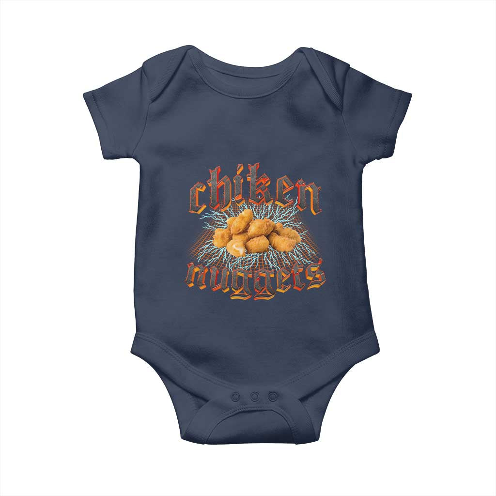 Chicken Nuggets Baby Onesie Heavy Metal World Tour Hardcore Music TS02 Navy Print Your Wear