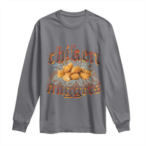 Chicken Nuggets Long Sleeve Shirt Heavy Metal World Tour Hardcore Music TS02 Charcoal Print Your Wear