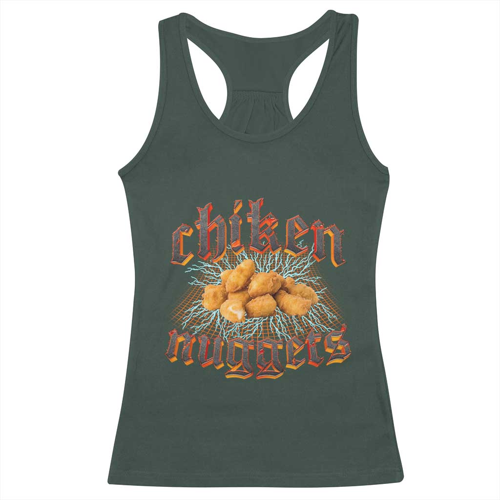 Chicken Nuggets Racerback Tank Top Heavy Metal World Tour Hardcore Music TS02 Dark Forest Green Print Your Wear