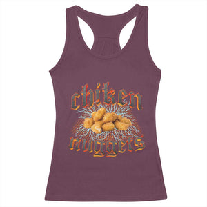 Chicken Nuggets Racerback Tank Top Heavy Metal World Tour Hardcore Music TS02 Maroon Print Your Wear